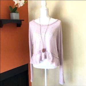 American Eagle Lace Peplum Sweater